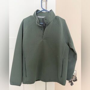 lululemon athletica Men's Olive Green Zip-Neck Sweater